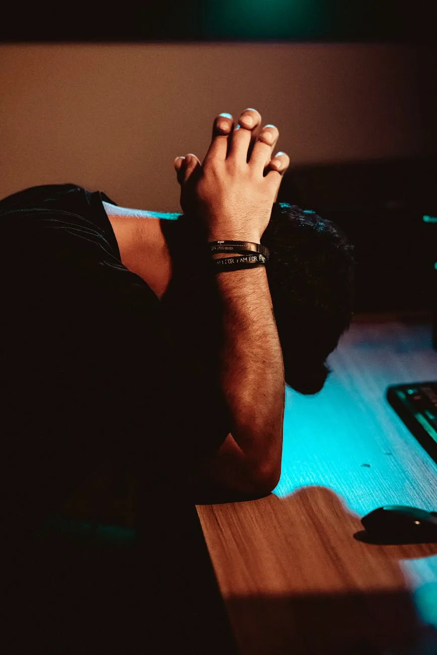 troubled distressed man