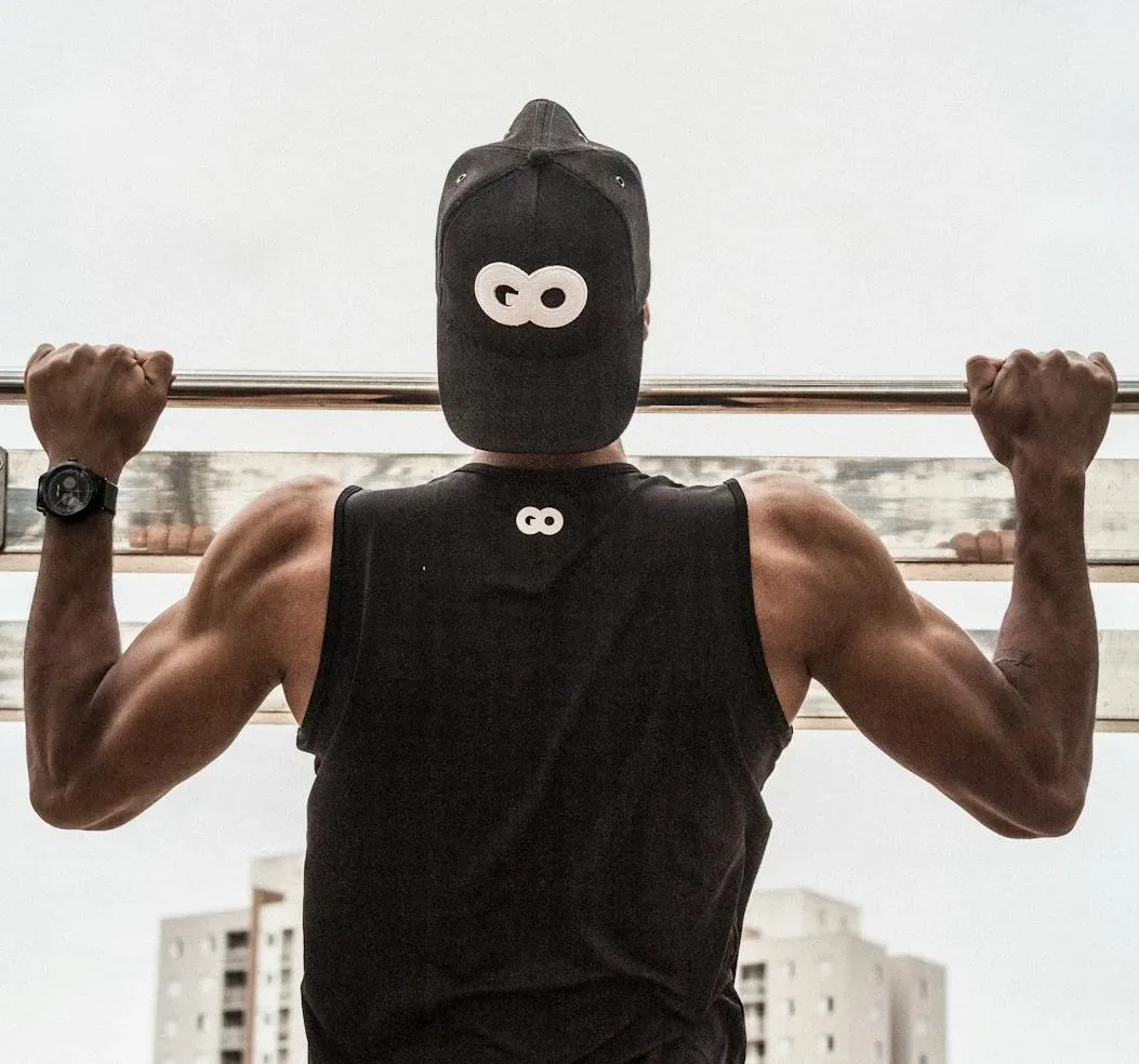 man doing pull ups